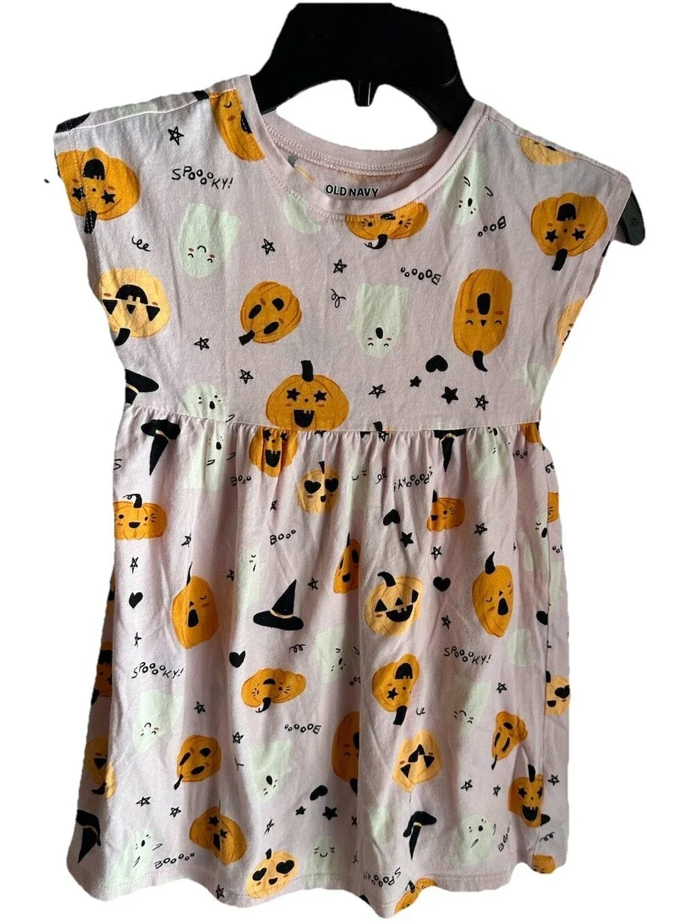 Toddler Girls Old Navy Halloween Dress 4T Pink W/Pumpkins 🎃 & Ghosts 👻
